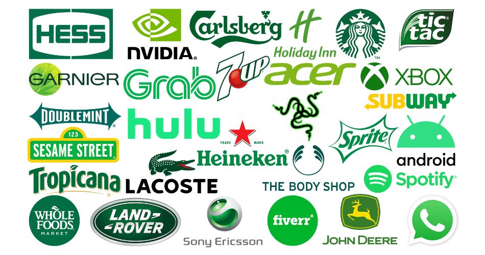 لوگو هایی از رنگ سبز استفاده می‌کنند